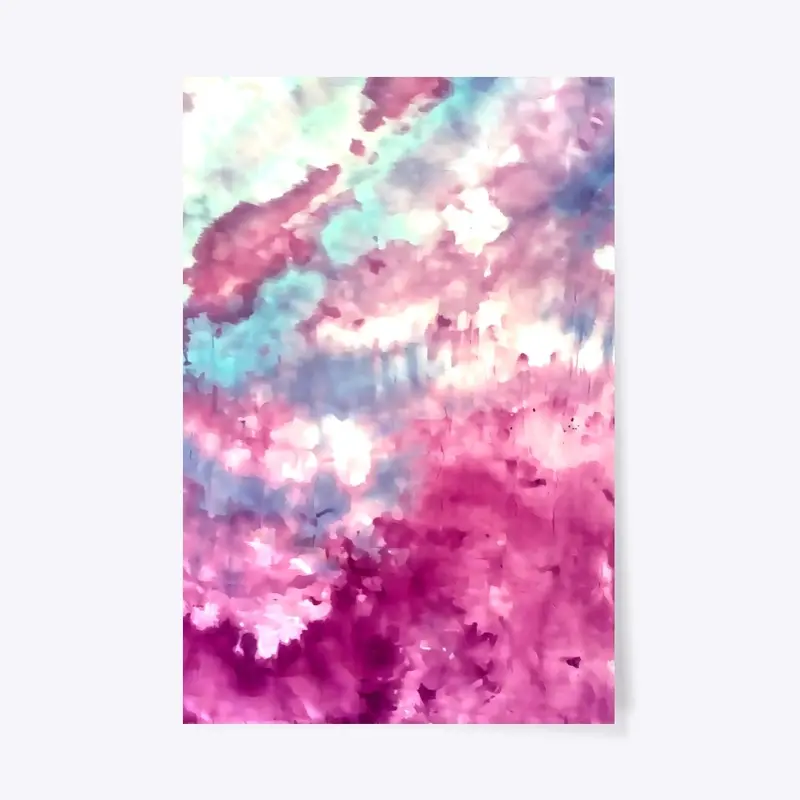 Ice Dyed Fuchsia and Blue